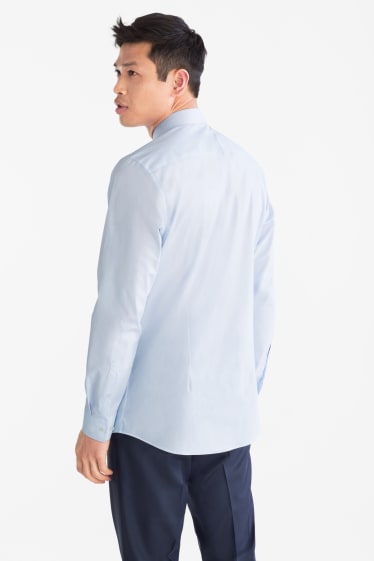 Uomo - Camicia business - body fit - collo all'italiana - azzurro