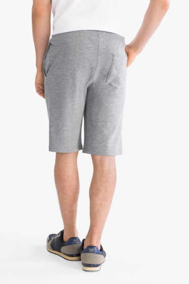 Uomo - Shorts in felpa basic - grigio melange