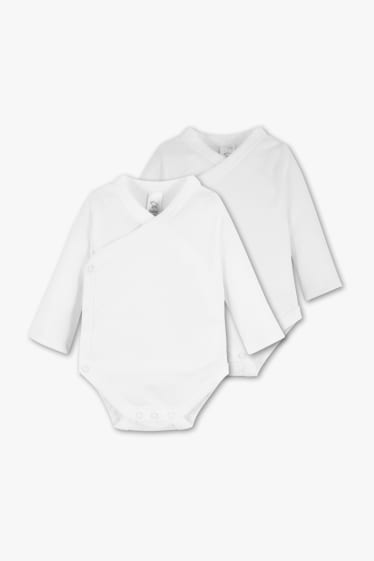 Babies - Baby wrapover bodysuit  - 2 pack - white