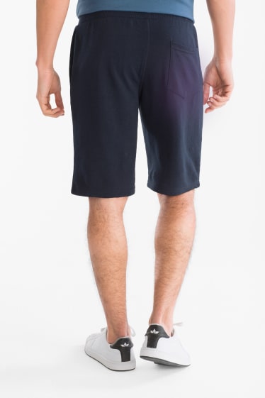 Hommes - Short en sweat basique - bleu foncé