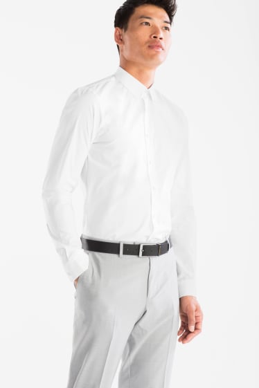 Uomo - Camicia business - body fit - collo all'italiana - bianco crema