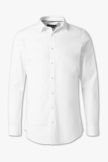Men - Business shirt - body fit - Kent collar - cremewhite