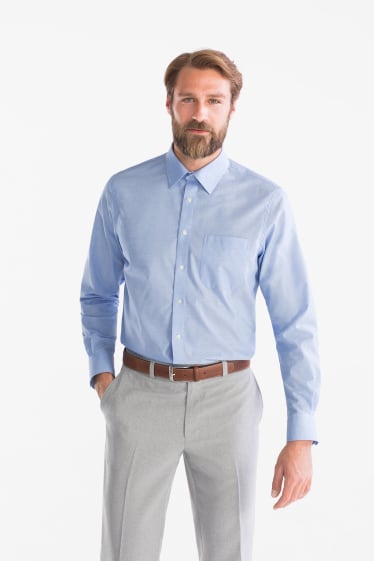Mężczyźni - Koszula biznesowa - regular fit - kołnierzyk kent - dobrze się prasuje - jasnoniebieski
