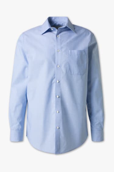Uomo - Camicia business - regular fit - colletto all’italiana - facile da stirare - azzurro