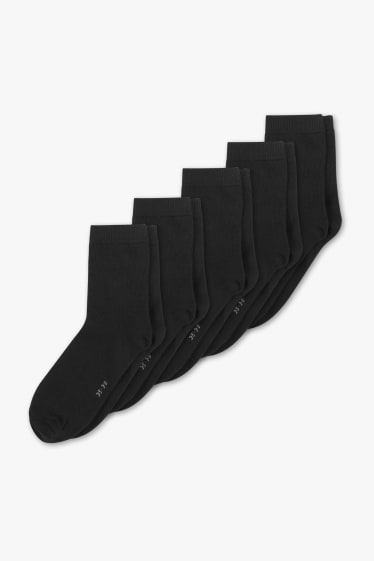 Donna - Confezione da 5 - calzini basic - nero