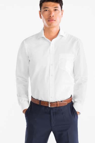 Hombre - Camisa de oficina - Regular Fit - Cutaway - blanco