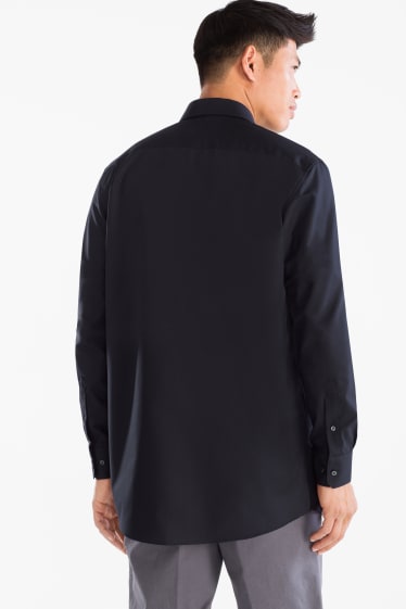 Heren - Business-overhemd - Regular Fit - cutaway - zwart