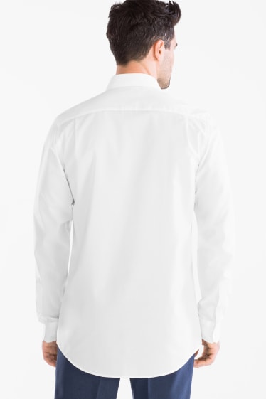 Men - Business shirt - regular fit - extra-short sleeves - easy-iron - white