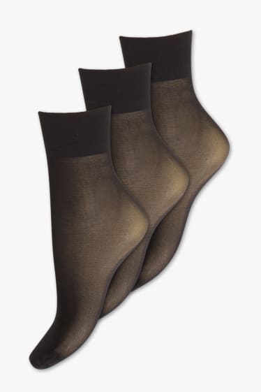 Mujer - Calcetines de media - Pack de 3 - 20 DEN - negro