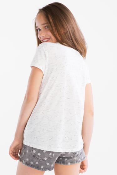 Children - Short sleeve T-shirt - shiny - white-melange