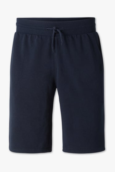 Hommes - Short en sweat basique - bleu foncé