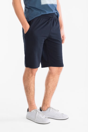 Hommes - Short en sweat basique - bleu foncé