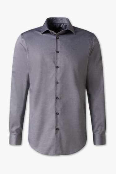 Hommes - Chemise de bureau - slim fit - cutaway - gris chiné