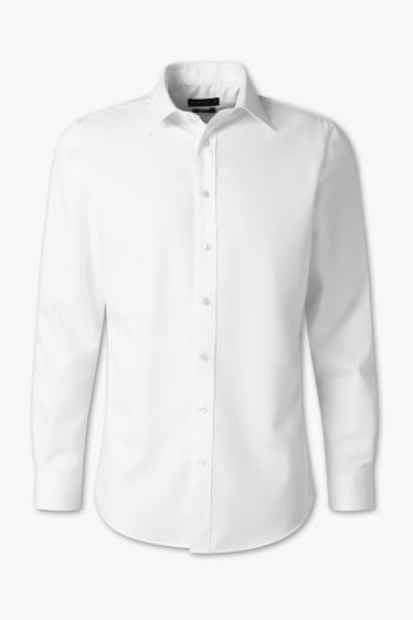 Hommes - Chemise de bureau - Slim Fit - col Kent - blanc