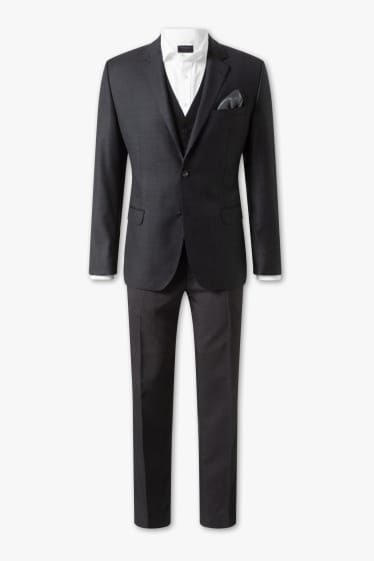 Men - Suit - regular fit - 4 piece - black