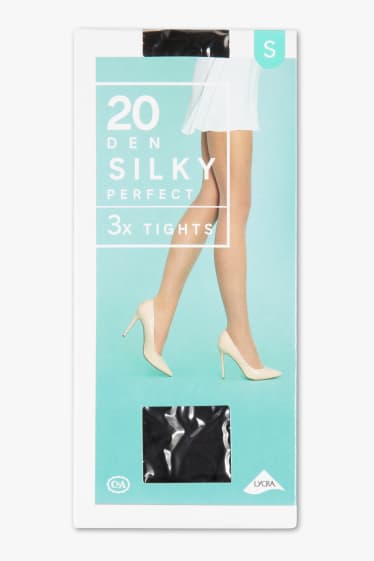 Women - Multipack of 2 - sheer tights - 20 denier - black