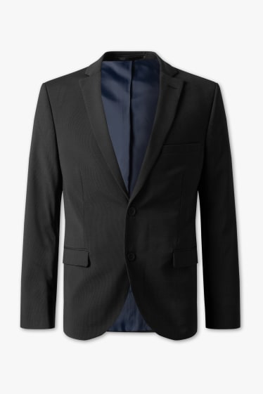 Pánské - Oblekové sako - Slim Fit - úzké proužky - černá-žíhaná