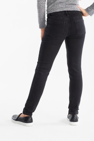 Kinder - Skinny Jeans - Glanz Effekt - schwarz