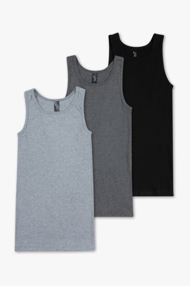 Niños - Camisetas interiores - Pack de 3 - gris claro jaspeado