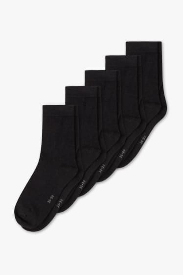 Donna - Confezione da 5 - calzini basic - nero