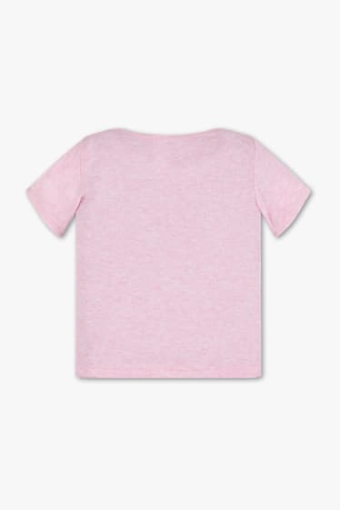 Kinder - Kurzarmshirt - 2er Pack - rosa-melange