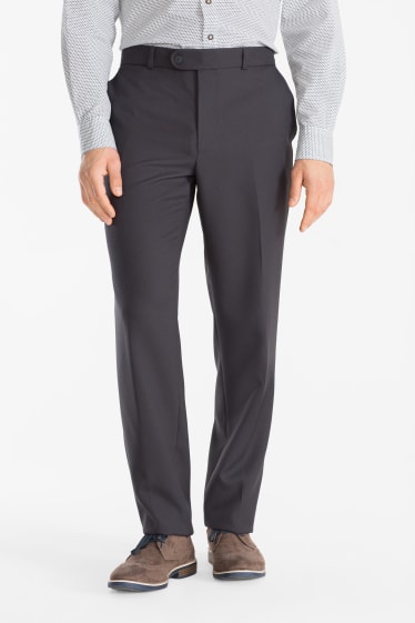 Men - Business trousers - regular fit - dark gray