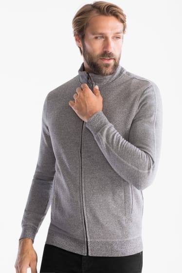 Herren - Sweatjacke - grau-melange