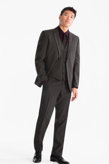 Uomo - Vestito - Regular Fit - 4 pezzi - grigio scuro