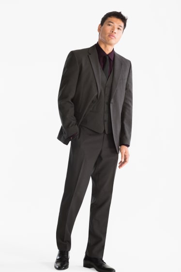 Men - Suit - regular fit - 4 piece - dark gray