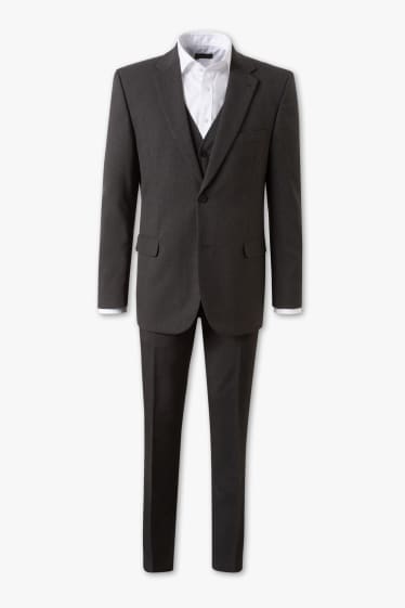 Men - Suit - regular fit - 4 piece - dark gray