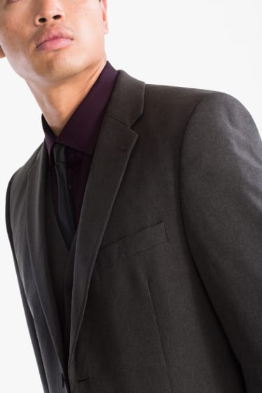 Men - Suit - regular fit - 4 piece - dark gray
