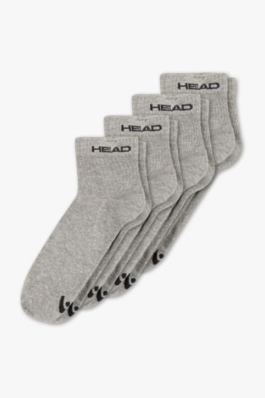 Men - HEAD - trainer socks - 4 pairs - gray-melange