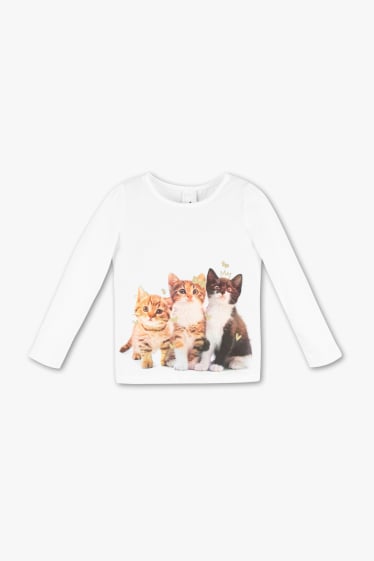 Children Girls - Long sleeve T-shirt  - shiny - cremewhite