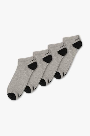 Hombre - Calcetines tobilleros - 4 pares - gris claro jaspeado