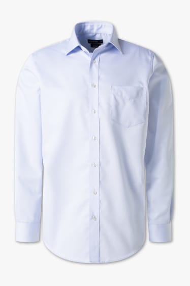 Hommes - Chemise de bureau - regular fit - col Kent - bleu clair