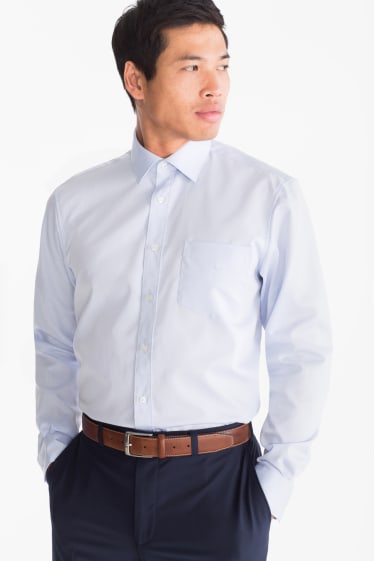 Hommes - Chemise de bureau - regular fit - col Kent - bleu clair