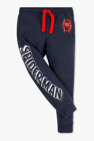 Enfants - Spider-Man - pantalon de jogging - effet brillant - bleu foncé-chiné