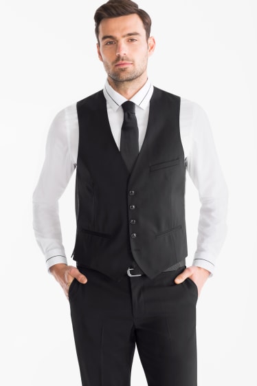 Men - Suit - slim fit - 4 piece - black