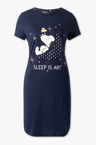 Donna - Camicia da notte - Snoopy - blu scuro