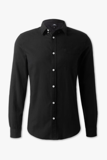 Uomo - CLOCKHOUSE - camicia di flanella - button down - nero