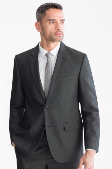 Men - Mix-and-match suit jacket - regular fit - pinstripe - black-melange