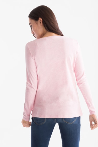 Women - Basic long sleeve T-shirt - rose-melange