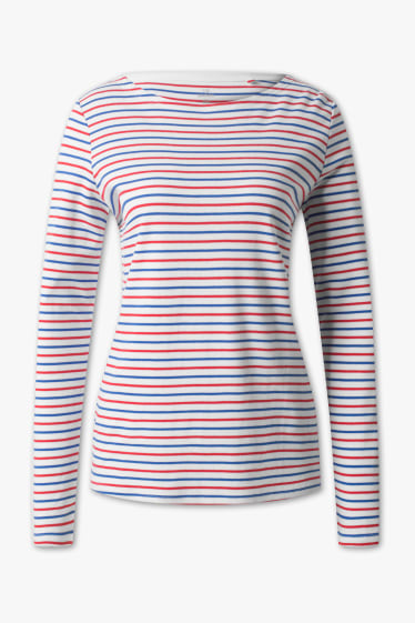 Mujer - Camiseta de manga larga  - De rayas - multicolor