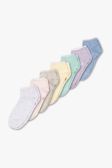 Damen - Multipack 7er - Sneakersocken - hellgelb