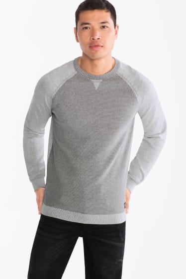 Hommes - Pull - blanc-chiné