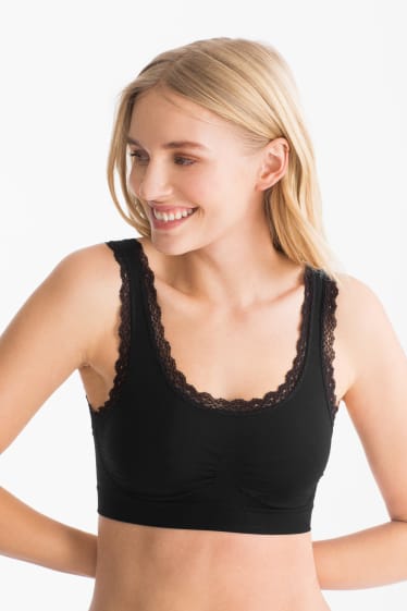 Women - Bralette - seamless - black