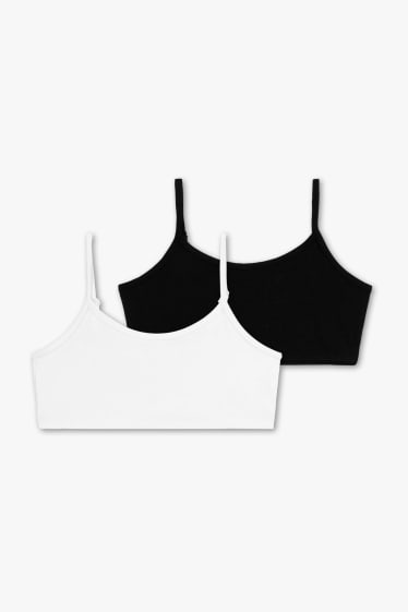 Kinder - Multipack 2er - Bustier - weiß