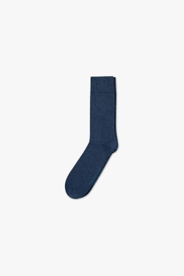 Heren - Set van 3 - sokken - Aloë vera - donkerblauw-mix
