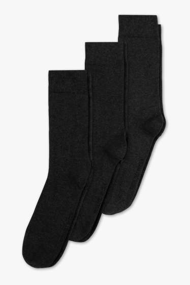 Hombre - Pack de 3 - calcetines - Áloe vera - gris jaspeado