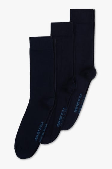 Hombre - Pack de 3 - calcetines - Áloe vera - azul oscuro